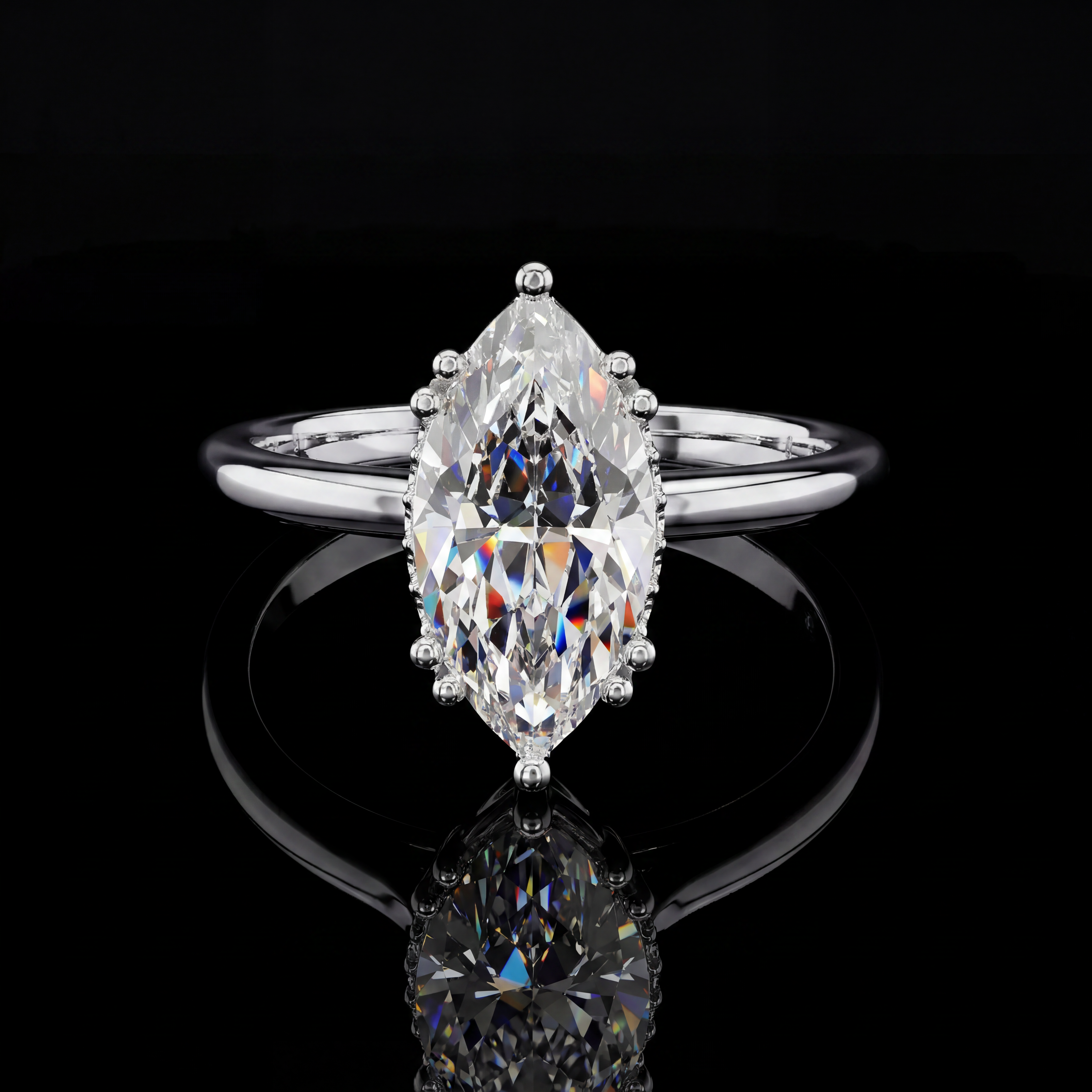 1.65 Karat Lab Grown Pırlanta Markiz Yüzük (14 ayar 3.65Gr altin)