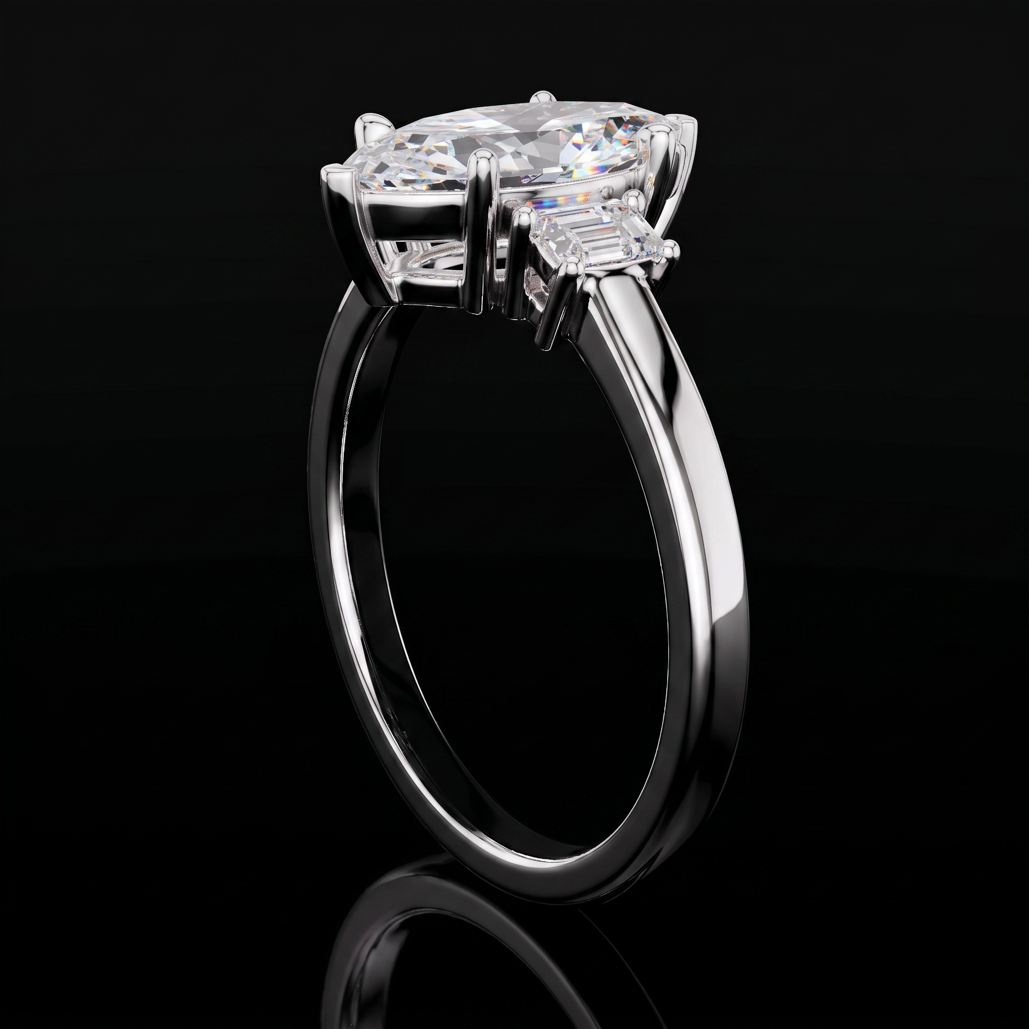 1.70 Karat Lab Grown Pırlanta Markiz Yüzük (14 ayar 3.2Gr altin)