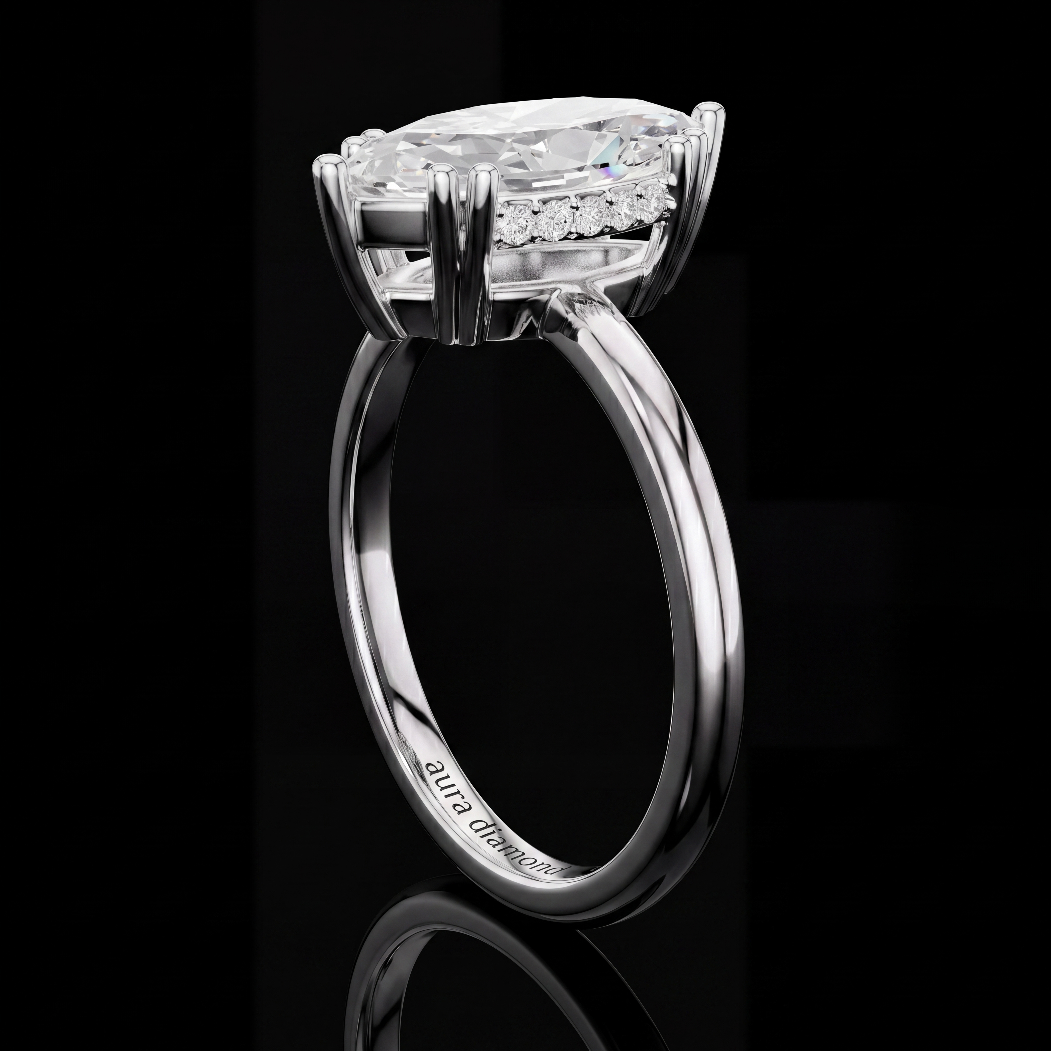 2.06 Karat Lab Grown Pırlanta Markiz Yüzük (14 ayar 3.03Gr altin)