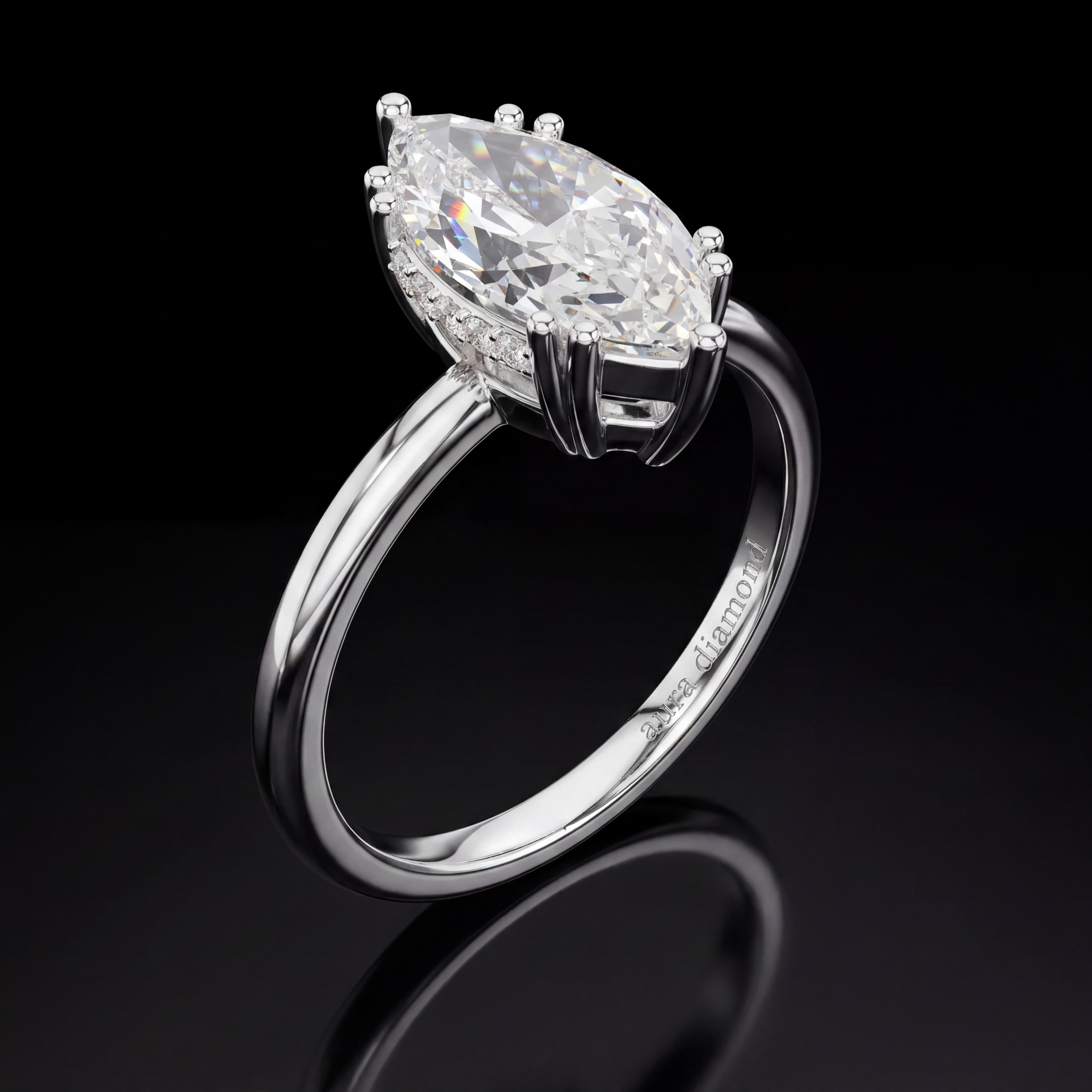 2.06 Karat Lab Grown Pırlanta Markiz Yüzük (14 ayar 3.03Gr altin)