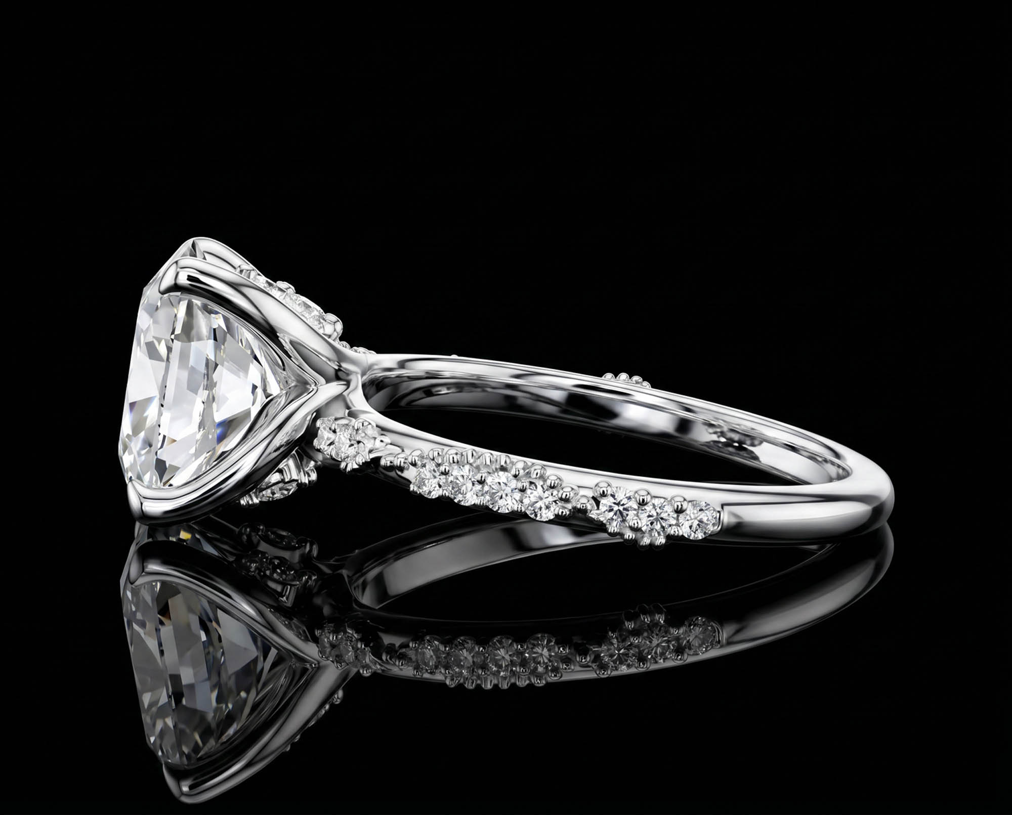 Oval Tektaşlar 2.75 Karat Lab Grown Oval Laboratuvar Pırlantası Tektaş Yüzük (14 ayar 2.8Gr )