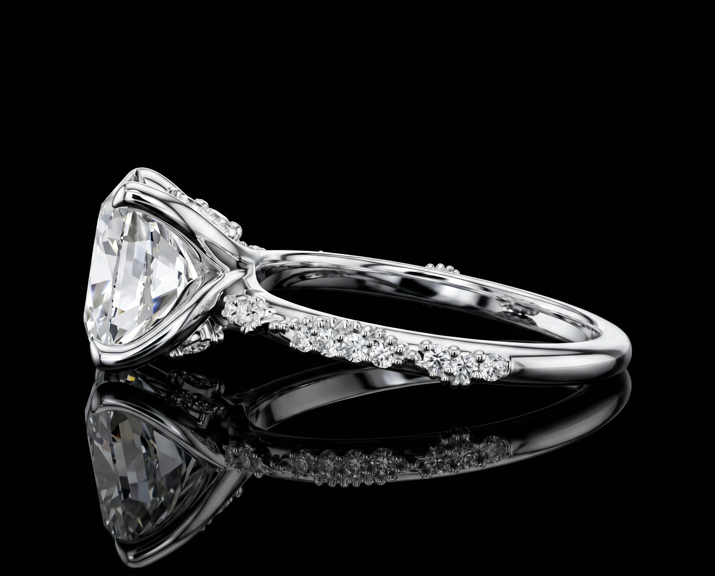 2.75 Karat Lab Grown Oval Pırlanta Yüzük (14 ayar 2.8Gr altin)