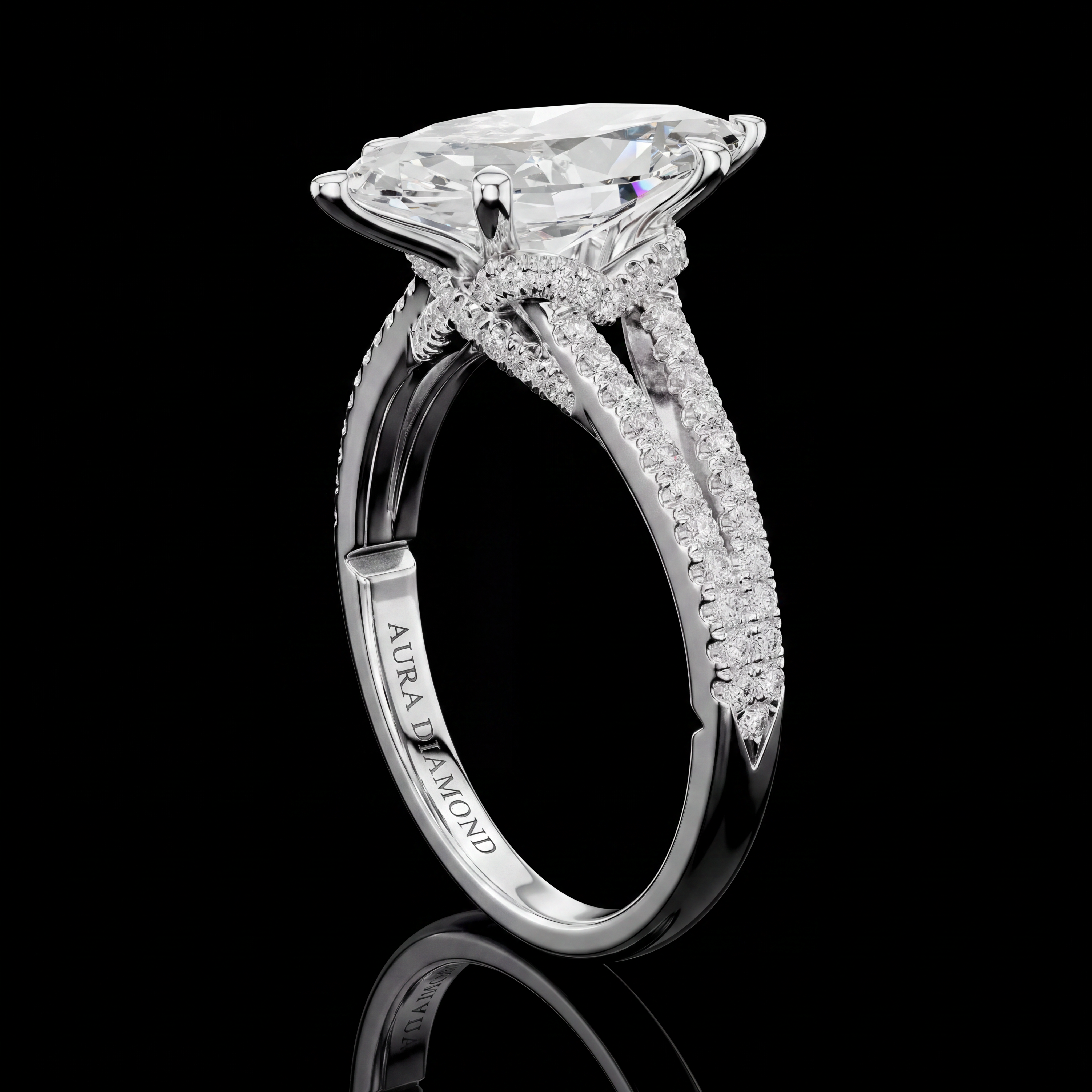 2.91 Karat Lab Grown Pırlanta Markiz Yüzük (14 ayar 2.89Gr 0)