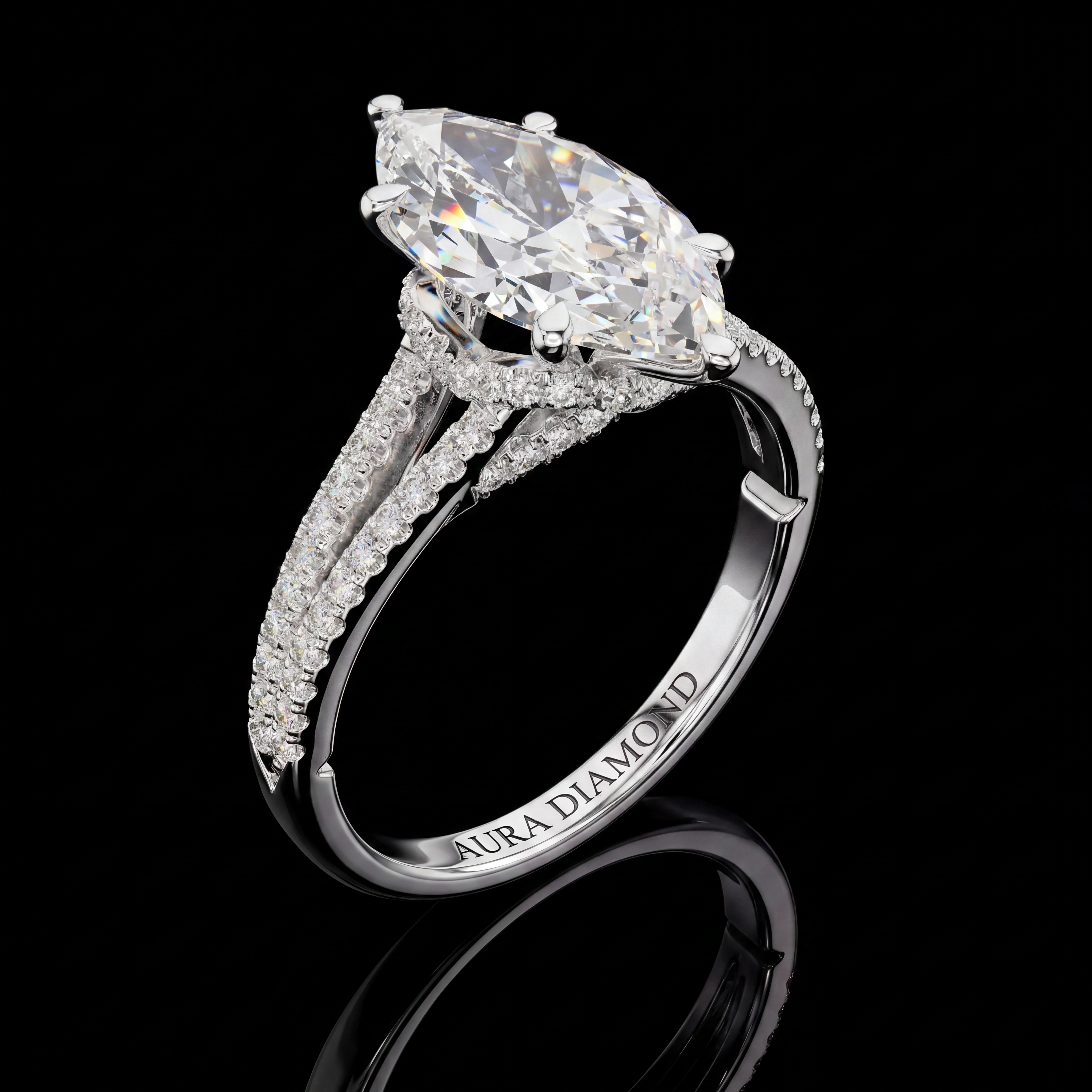 2.91 Karat Lab Grown Pırlanta Markiz Yüzük (14 ayar 2.89Gr 0)