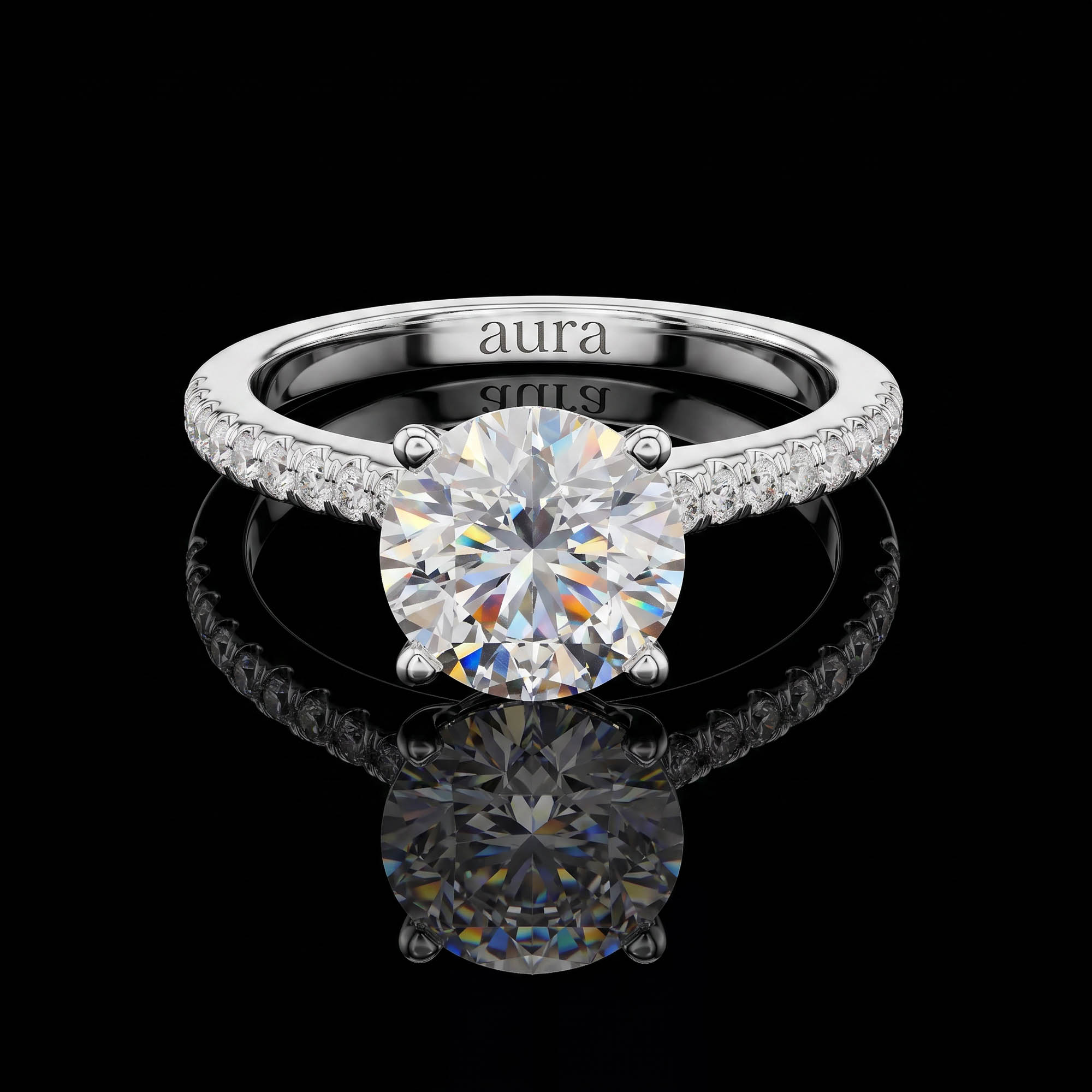 Aura 2,30 Karat Gizli Halo CVD Pırlanta Lab Grown Tektaş Yüzük (14 ayar 2.84Gr altin)