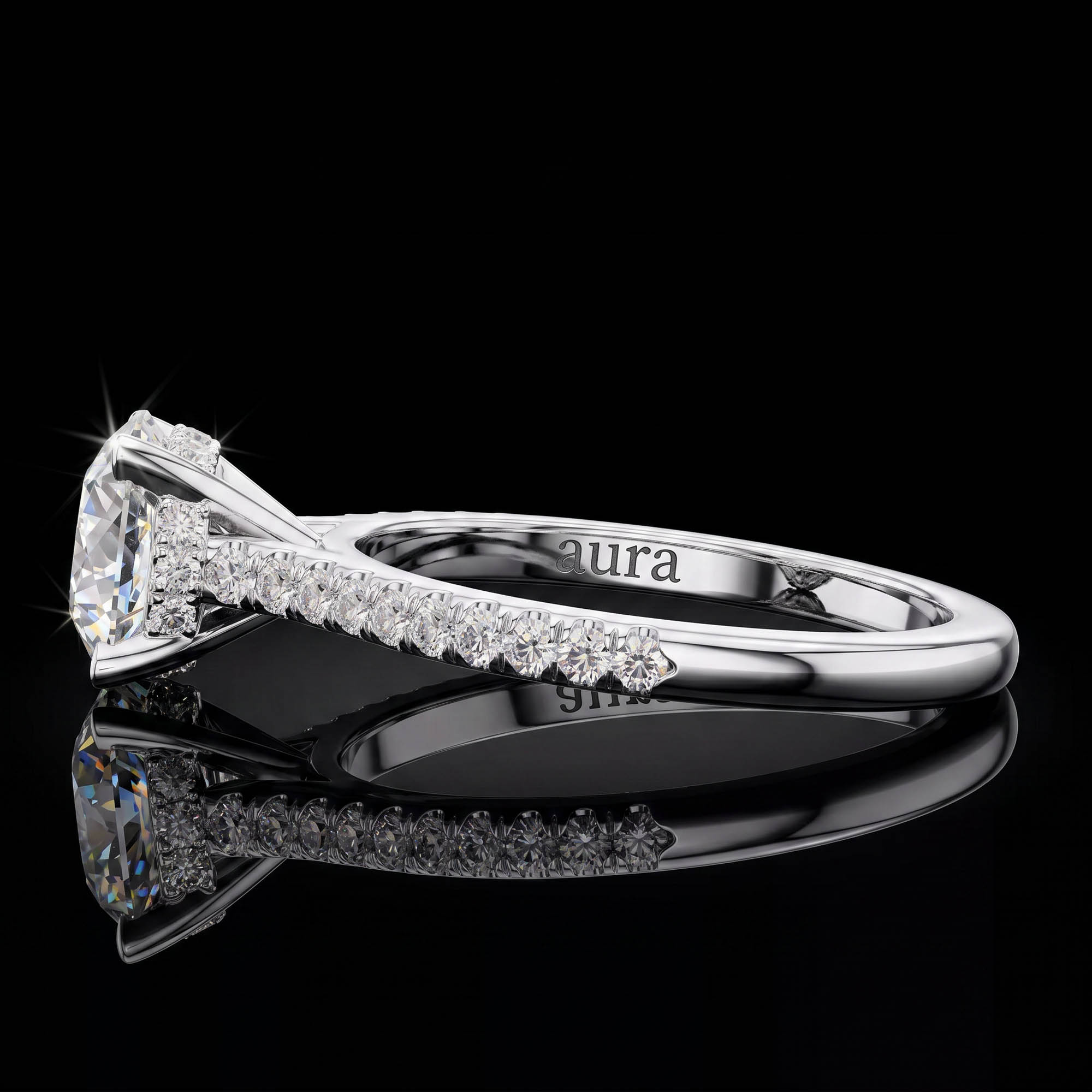 Aura 2,30 Karat Gizli Halo CVD Pırlanta Lab Grown Tektaş Yüzük (14 ayar 2.84Gr altin)